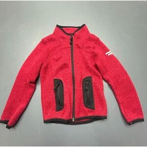 Icewear Fleece Jacket Boys Small Red Outdoor Lightweight Pockets Full Zip Kids